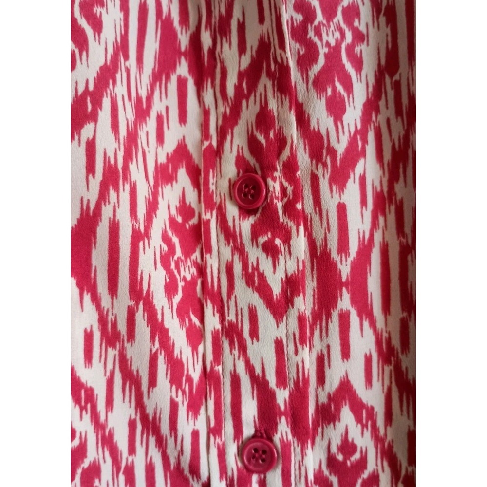 Maeve Anthropologie Ikat Print Smocked Neck Button Front Dress Tunic S Boho - Picture 5 of 12